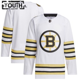 Boston Bruins tröja Customized 100th Anniversary Adidas 2023-24 Vit Authentic - NHL Tröjor Barn